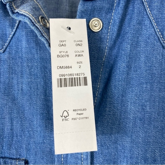 J Crew Classic-fit short-sleeve western snap button chambray shirt - Picture 5 of 8